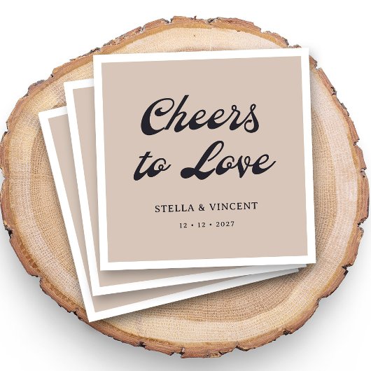 Personalisierte klassische Hochzeit "Cheers To Lie Serviette