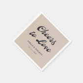 Personalisierte klassische Hochzeit "Cheers To Lie Serviette (Ecke)