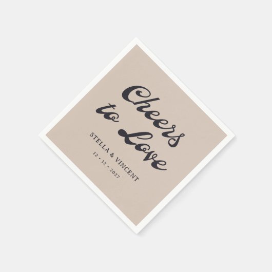 Personalisierte klassische Hochzeit "Cheers To Lie Serviette (Ecke)