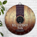 Personalisierte klassische Holzgitarre Dartscheibe<br><div class="desc">Klassisches Gitarrendesign für Ihr personalisiertes Dart-Board</div>