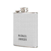 Personalisierte klassische Imitat Leinen Silber Gr Flachmann (Links)