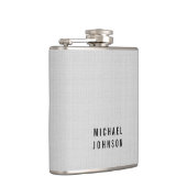 Personalisierte klassische Imitat Leinen Silber Gr Flachmann (Rechts)