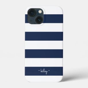 Personalisierte klassische Marine und White Strip Case-Mate iPhone Hülle