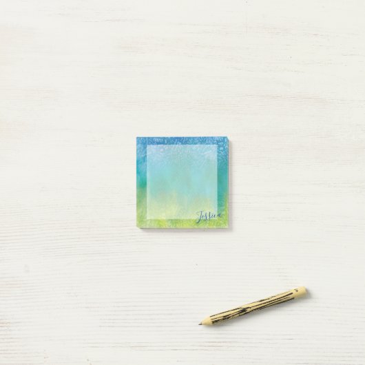 Personalisierte klassische Musikkomponisten Blue G Post-it Klebezettel (Auf Schreibtisch)