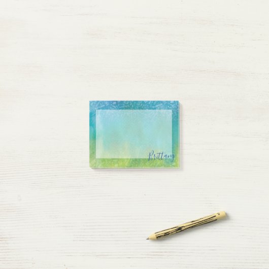 Personalisierte klassische Musikkomponisten Blue G Post-it Klebezettel (Auf Schreibtisch)