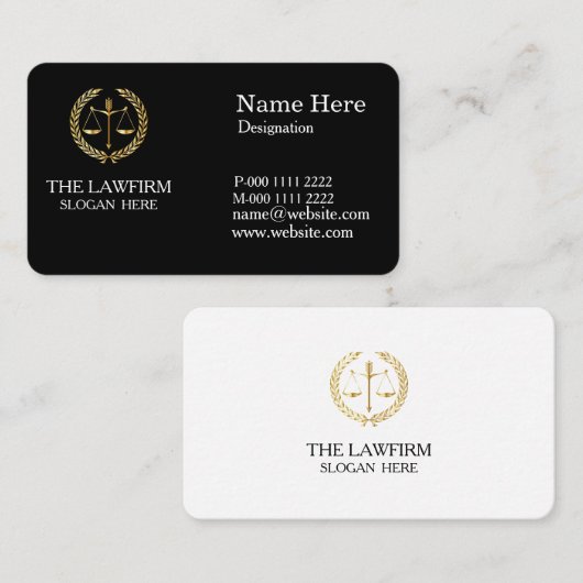 Personalisierte Klassische Rechtsanwaltskanzlei Visitenkarte (Vorne/Hinten)