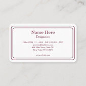 Personalisierte Klassische Rechtssprechung Visitenkarte (Rückseite)