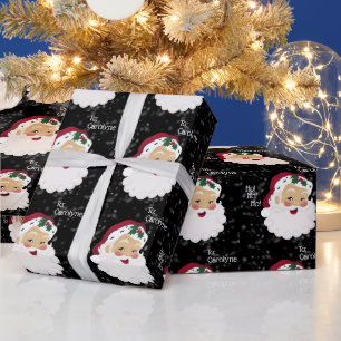Personalisierte klassische rote Weihnachtsmann-Müt Geschenkpapier