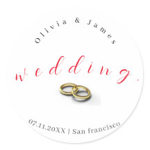 Personalisierte klassische Round Wedding Stickers
