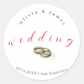 Personalisierte klassische Round Wedding Stickers (Vorderseite)