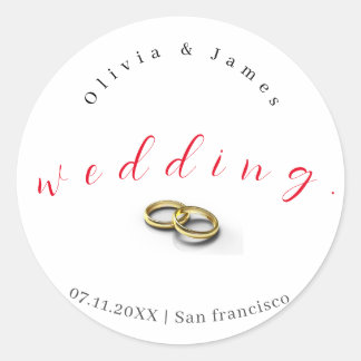 Personalisierte klassische Round Wedding Stickers