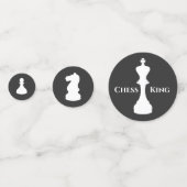 Personalisierte klassische Schachfiguren King Quee Konfetti (Vorderseiten)