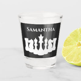 Personalisierte klassische Schachfiguren Queen Schnapsglas