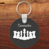 Personalisierte klassische Schachpartien Queen Sch Schlüsselanhänger (Vorderseite)