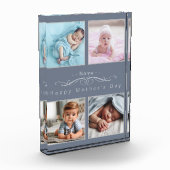 Personalisierte klassische Silber- und Grau-FotoCo Fotoblock (Links)