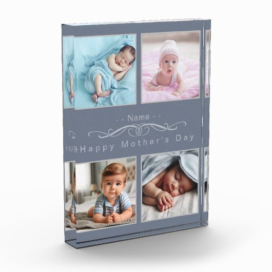 Personalisierte klassische Silber- und Grau-FotoCo Fotoblock (Links)