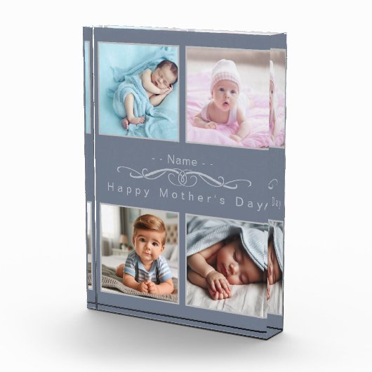 Personalisierte klassische Silber- und Grau-FotoCo Fotoblock (Rechts)