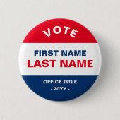 Personalisierte klassische Wahlkampagne Red Blue Button (Vorderseite)