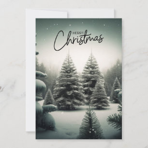 Personalisierte klassische Weihnachtswald-Geschenk Einladung