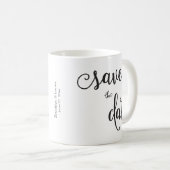 Personalisierte klassische weiße Save the Date Tas Kaffeetasse (VorderseiteRechts)