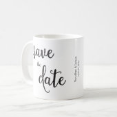 Personalisierte klassische weiße Save the Date Tas Kaffeetasse (Vorderseite Links)