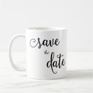 Personalisierte klassische weiße Save the Date Tas Kaffeetasse