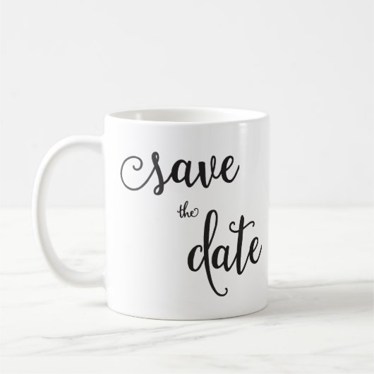 Personalisierte klassische weiße Save the Date Tas Kaffeetasse (Links)