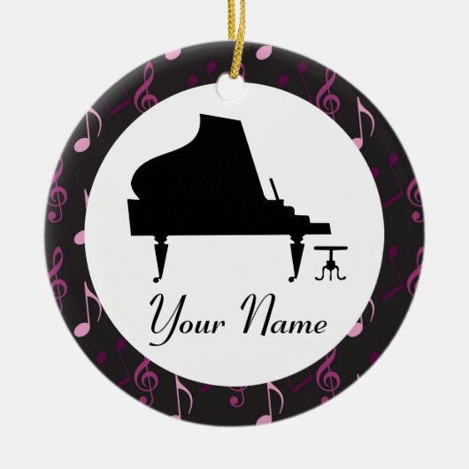 Personalisierte Klavier-Geschenk-Musik-Verzierung Keramik Ornament (Vorne)