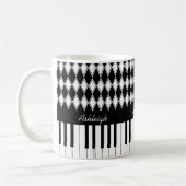 Personalisierte Klavier-Schlüssel und Diamanten Kaffeetasse (Links)