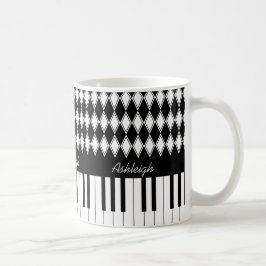 Personalisierte Klavier-Schlüssel und Diamanten Kaffeetasse