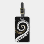 Personalisierte Klavier-Schlüssel und Gepäckanhänger (Vorderseite vertikal)