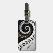 Personalisierte Klavier-Schlüssel und Gepäckanhänger (Vorderseite vertikal)