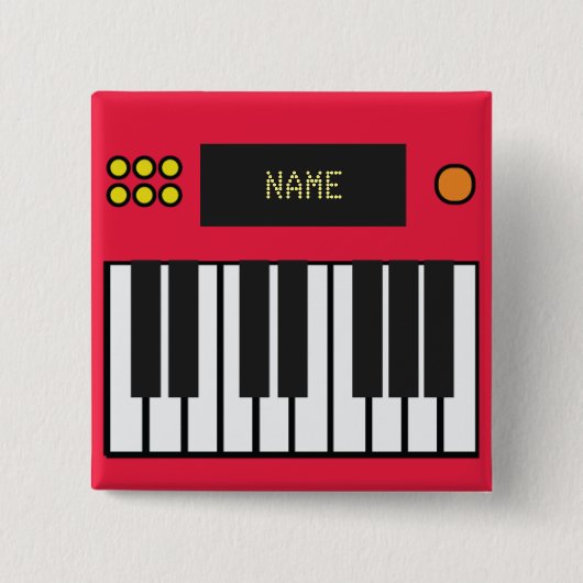 Personalisierte Klaviermusik Rot Button (Vorderseite)