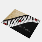 Personalisierte Klavierschlüssel mit Rose Door Mat Fußmatte (Schrägansicht)