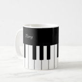 Personalisierte Klaviertastatur Kaffeetasse (Vorderseite Links)