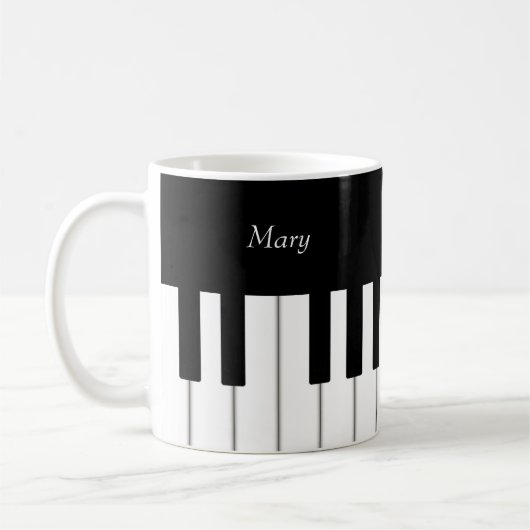 Personalisierte Klaviertastatur Kaffeetasse (Links)