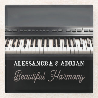 Personalisierte Klaviertastatur-Untersetzer Glasuntersetzer