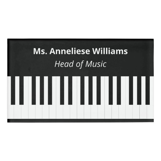 Personalisierte Klaviertasten Keyboard-Musiker Namenschild (Vorderseite)