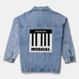 Personalisierte Klaviertasten Musikinstrument Jeansjacke