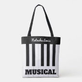Personalisierte Klaviertasten Musikinstrument Tasche (Rückseite)