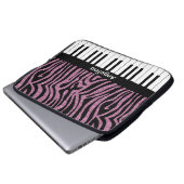 Personalisierte Klaviertasten Rosa Glitzer Zebra P Laptopschutzhülle (Vorne Knopf)