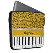 Personalisierte Klaviertasten Schwarze Quatrefolie Laptopschutzhülle (Vorne Rechts)