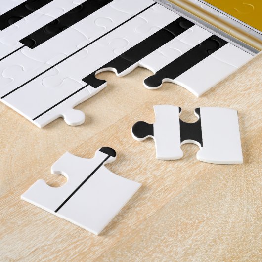 Personalisierte Klaviertasten Schwarze Quatrefolie Puzzle (Seite)