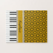 Personalisierte Klaviertasten Schwarze Quatrefolie Puzzle (Horizontal)