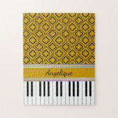 Personalisierte Klaviertasten Schwarze Quatrefolie Puzzle (Vertikal)