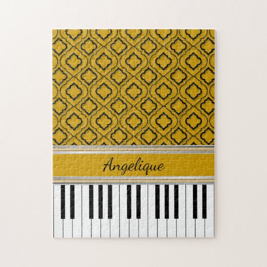 Personalisierte Klaviertasten Schwarze Quatrefolie Puzzle (Vertikal)