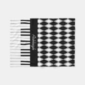 Personalisierte Klaviertasten und Diamanten Fleecedecke (Vorderseite (Horizontal))