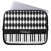 Personalisierte Klaviertasten und Diamanten Laptopschutzhülle (Vorderseite)