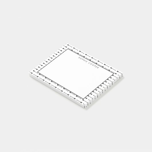 Personalisierte klebrige Noten mit schwarzen und w Post-it Klebezettel (angewinkelt)