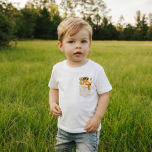 Personalisierte kleine Bestäuber-Faux-Tasche-Biene Kleinkind T-shirt
